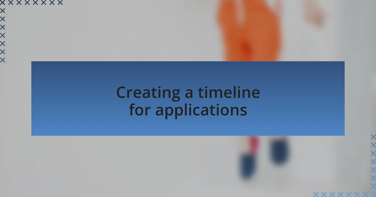 Creating a timeline for applications